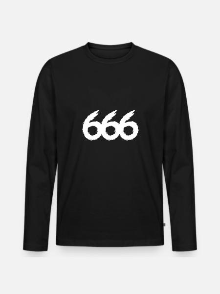666 number symbol - Men's Premium Organic Long Sleeve Shirt - black