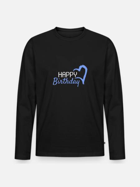 Joyeux anniversaire - T-shirt manches longues Premium bio Homme - noir