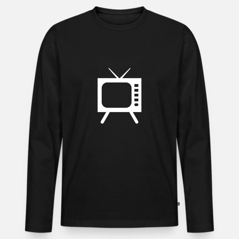 Fernseher TV - Männer Premium Bio Langarmshirt - Schwarz