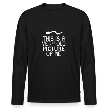 Sperma Spruch lustig - Männer Premium Bio Langarmshirt - Schwarz - Vorne - Nico (187cm)