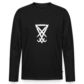 Le sceau de Satan - T-shirt manches longues Premium bio Homme - noir - Devant - Nico (187cm)