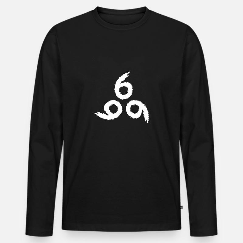 666 Satan Symbol - Männer Premium Bio Langarmshirt - Schwarz