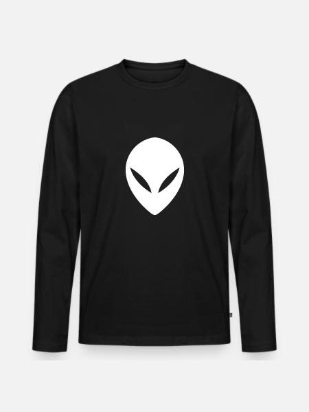 Ufo alien head - Men's Premium Organic Long Sleeve Shirt - black