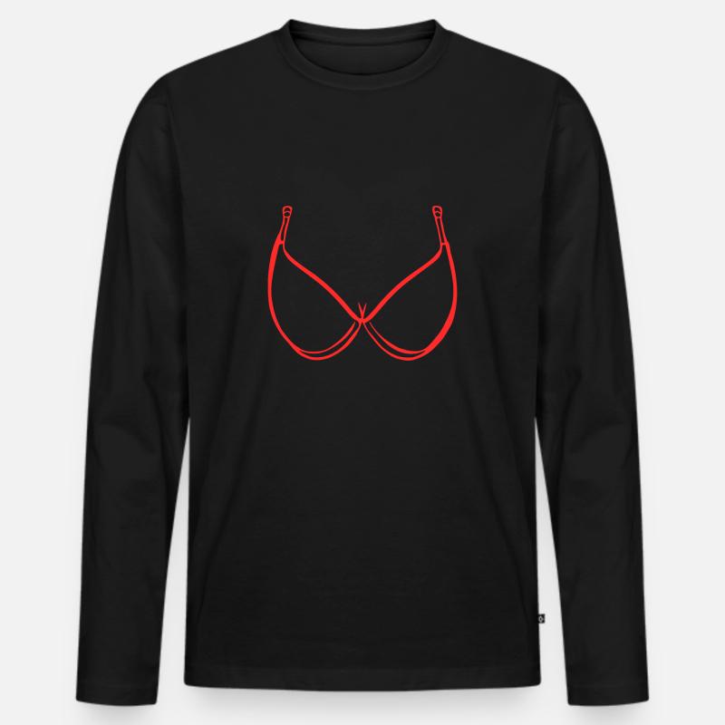 Frau Brüste BH Sexy - Männer Premium Bio Langarmshirt - Schwarz