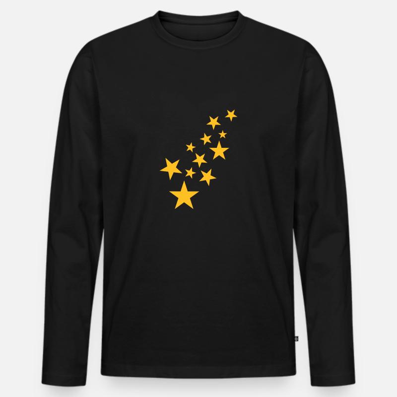 Modello asterisco simbolo stella - Maglia a manica lunga ecologica premium da uomo - nero
