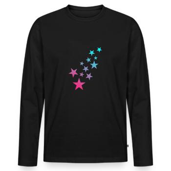 Stern Symbol Sternchen Muster - Männer Premium Bio Langarmshirt - Schwarz - Vorne - Nico (187cm)
