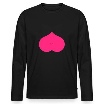 Ass heart butt - Men's Premium Organic Long Sleeve Shirt - black - Front - Nico (187cm)