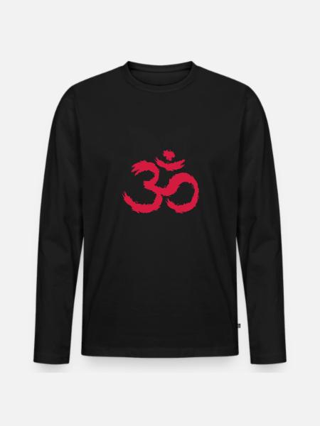 Om symbool hindoeïsme - Mannen Premium Bio shirt met lange mouwen - zwart