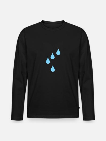 Raindrops icon rain drops - Men's Premium Organic Long Sleeve Shirt - black