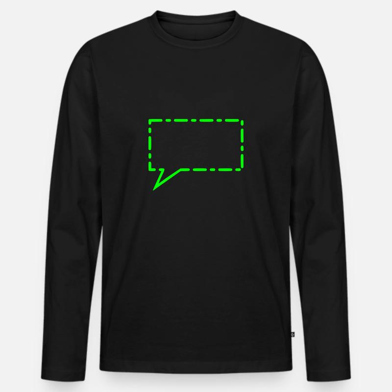 Sprechblase in Grün - Männer Premium Bio Langarmshirt - Schwarz