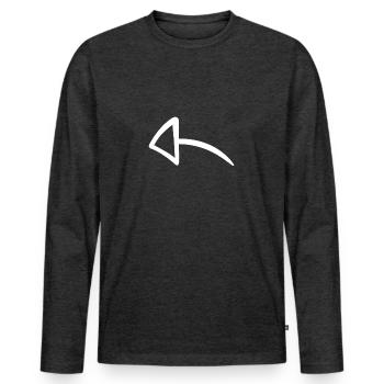 Left arrow icon - Men's Premium Organic Long Sleeve Shirt - heather anthracite - Front - Nico (187cm)