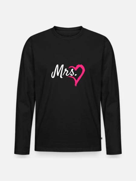Mrs Herz - Männer Premium Bio Langarmshirt - Schwarz
