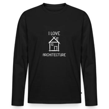 J'adore le cadeau d'architecture - T-shirt manches longues Premium bio Homme - noir - Devant - Nico (187cm)