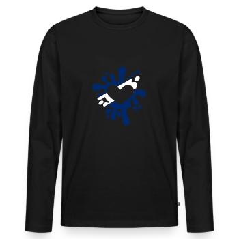 Israël symbole drapeau tache de couleurs cadeau - T-shirt manches longues Premium bio Homme - noir - Devant - Nico (187cm)