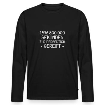 50 Geburtstag in Sekunde - 50. Geburtstag - Männer Premium Bio Langarmshirt - Schwarz - Vorne - Nico (187cm)