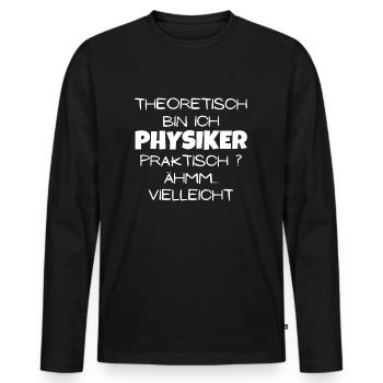 Theoretisch Physiker - Männer Premium Bio Langarmshirt - Schwarz - Vorne - Nico (187cm)