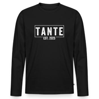 Aunt Est. 2025 - Men's Premium Organic Long Sleeve Shirt - black - Front - Nico (187cm)