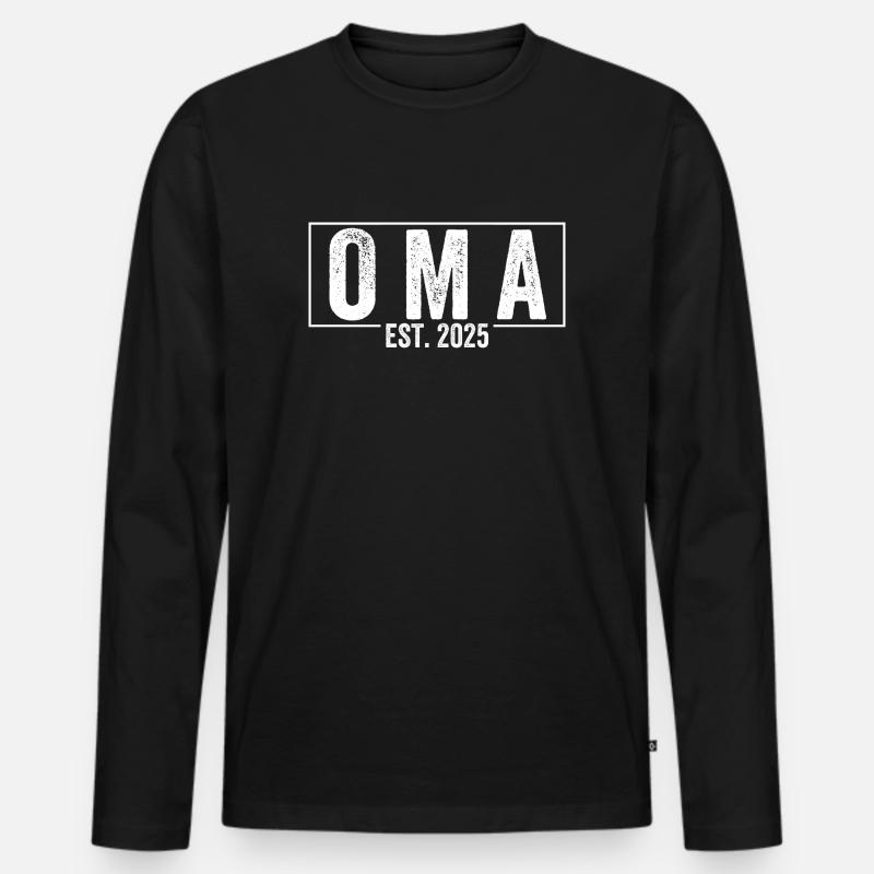Oma Est. 2025 - Männer Premium Bio Langarmshirt - Schwarz