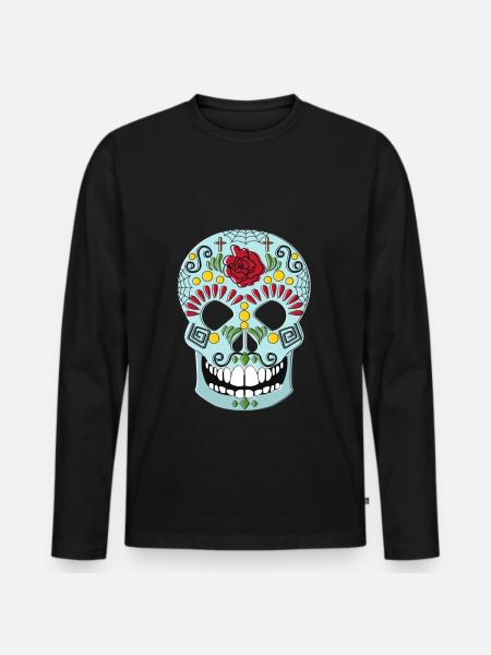 MEXICAN DEAD HEAD - Men's Premium Organic Long Sleeve Shirt - black
