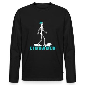 Eisbader Winterschwimmen am Eisloch Puddelmütze - Männer Premium Bio Langarmshirt - Schwarz - Vorne - Nico (187cm)