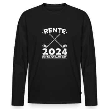 Rente 2024 Golfschläger Ruhestand Golfen - Männer Premium Bio Langarmshirt - Schwarz - Vorne - Nico (187cm)