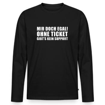 Kundenservice IT Lustiger Spruch Support - Männer Premium Bio Langarmshirt - Schwarz - Vorne - Nico (187cm)