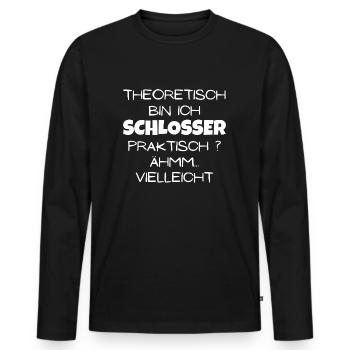 Theoretisch Schlosser - Männer Premium Bio Langarmshirt - Schwarz - Vorne - Nico (187cm)