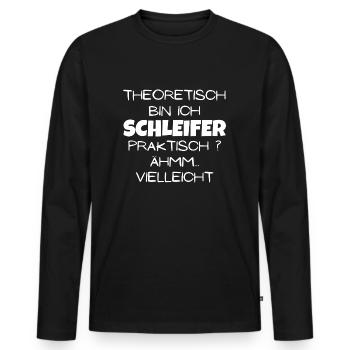 Theoretisch Schleifer - Männer Premium Bio Langarmshirt - Schwarz - Vorne - Nico (187cm)
