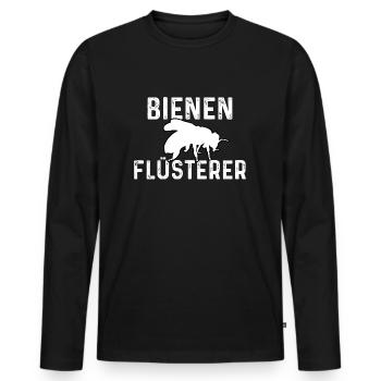 Bee Whisperer - Men's Premium Organic Long Sleeve Shirt - black - Front - Nico (187cm)