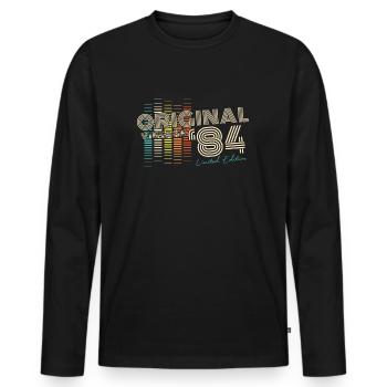 Original Vintage 1984 Vintage Rétro Anniversaire - T-shirt manches longues Premium bio Homme - noir - Devant - Nico (187cm)