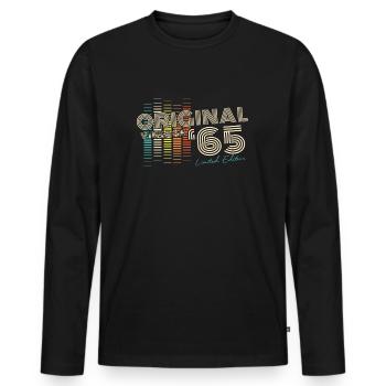 Original 1965 Vintage Rétro Cadeau d’anniversaire - T-shirt manches longues Premium bio Homme - noir - Devant - Nico (187cm)