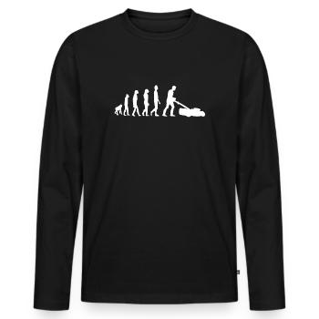 Jardinier jardinier tondeuse à gazon Evolution - T-shirt manches longues Premium bio Homme - noir - Devant - Nico (187cm)