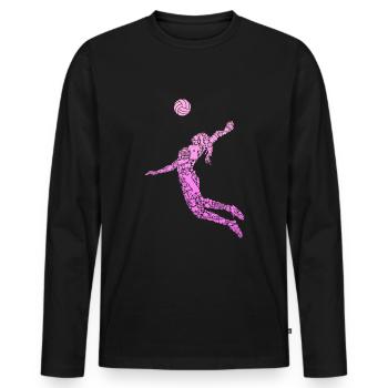 Volleyball Girls Volleyball Player - Men's Premium Organic Long Sleeve Shirt - black - Front - Nico (187cm)