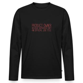 « Product Owner Superhero | » Scrum Master" » - T-shirt manches longues Premium bio Homme - noir - Devant - Nico (187cm)