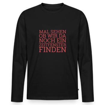"Agile Zeitfenster | "Scrum Master"" - Männer Premium Bio Langarmshirt - Schwarz - Vorne - Nico (187cm)