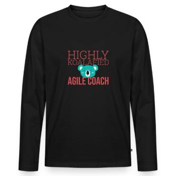 « Coach Agile Koalafied | Agile » - T-shirt manches longues Premium bio Homme - noir - Devant - Nico (187cm)