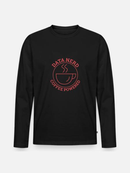 "Data Nerd Coffee | Data Science" - Männer Premium Bio Langarmshirt - Schwarz