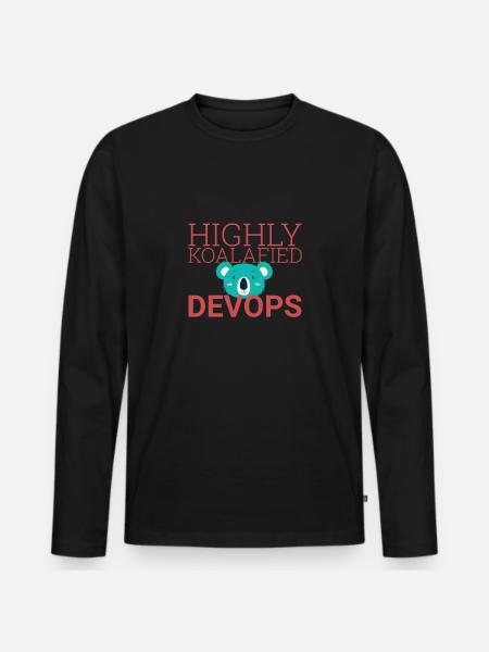 "DevOps Koalafied | Software Development" - Men's Premium Organic Long Sleeve Shirt - black