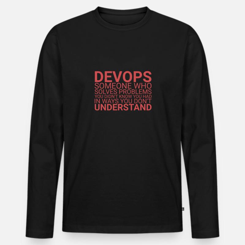 "DevOps Problem | Software Development" - Men's Premium Organic Long Sleeve Shirt - black