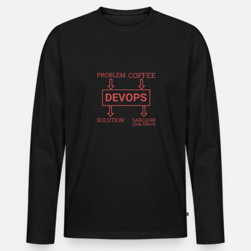 "DevOps Sarcasm | Softwareentwicklung" Männer Premium Bio Langarmshirt