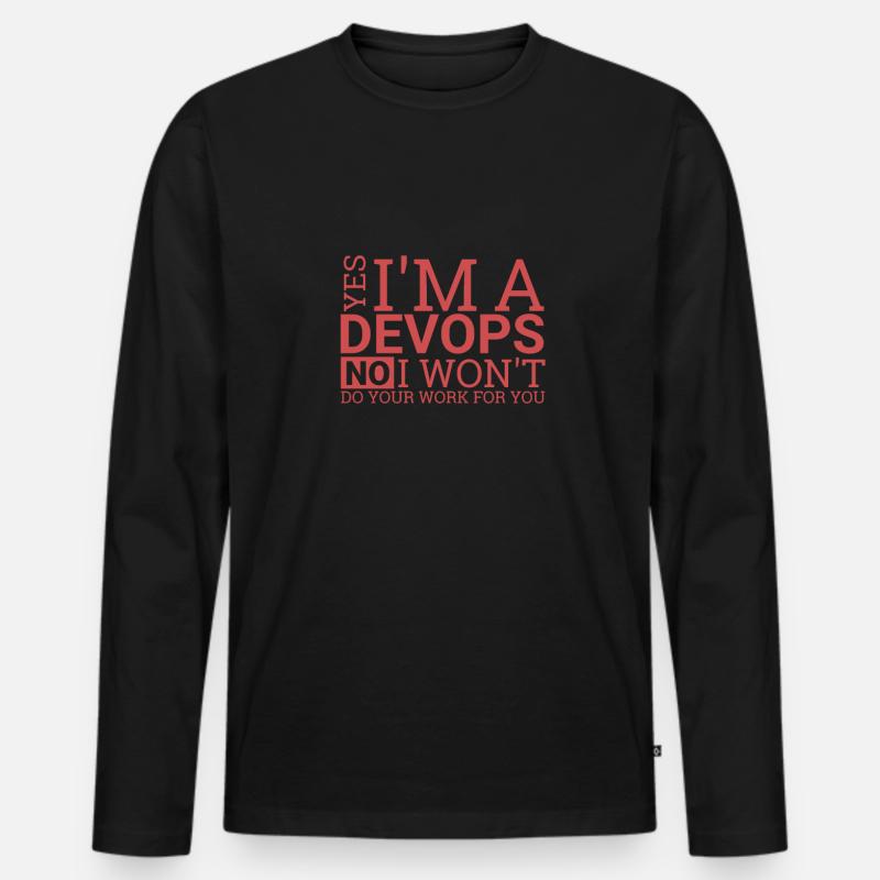 "DevOps Work | Softwareentwicklung" Männer Premium Bio Langarmshirt