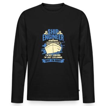Naval Engineer Naval Engineer Gift - Men's Premium Organic Long Sleeve Shirt - black - Front - Nico (187cm)