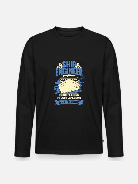 Naval Engineer Naval Engineer Gift - Men's Premium Organic Long Sleeve Shirt - black