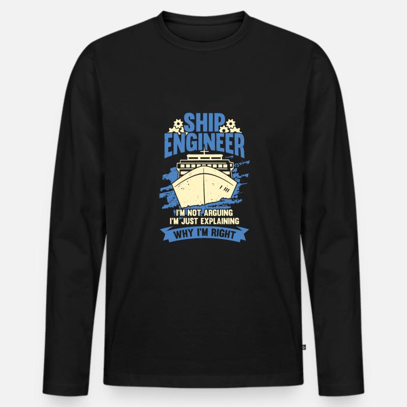 Schiffsingenieur Schiffsbauingenieur Geschenk - Männer Premium Bio Langarmshirt - Schwarz