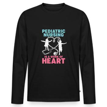 Kinderkrankenschwester Beruf Job Geschenk - Männer Premium Bio Langarmshirt - Schwarz - Vorne - Nico (187cm)