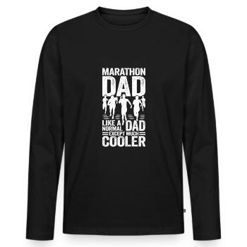 Marathon Papa Runner Marathon Runner Père Cadeau - T-shirt manches longues Premium bio Homme - noir - Devant - Nico (187cm)