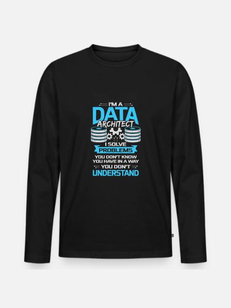 Data Architect Job Profession Gift - Men's Premium Organic Long Sleeve Shirt - black