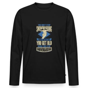 Snowboarding Alter Mann Opa Snowboarder Geschenk - Männer Premium Bio Langarmshirt - Schwarz - Vorne - Nico (187cm)