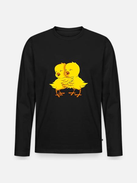 Chick lover farmer children - Men's Premium Organic Long Sleeve Shirt - black