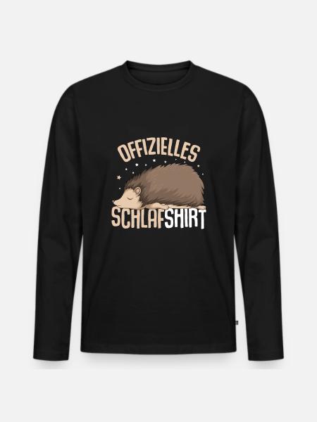 Igel Offizielles Schlafshirt - Männer Premium Bio Langarmshirt - Schwarz